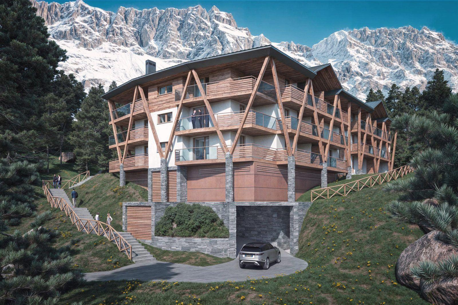 Residenza in montagna con struttura in legno