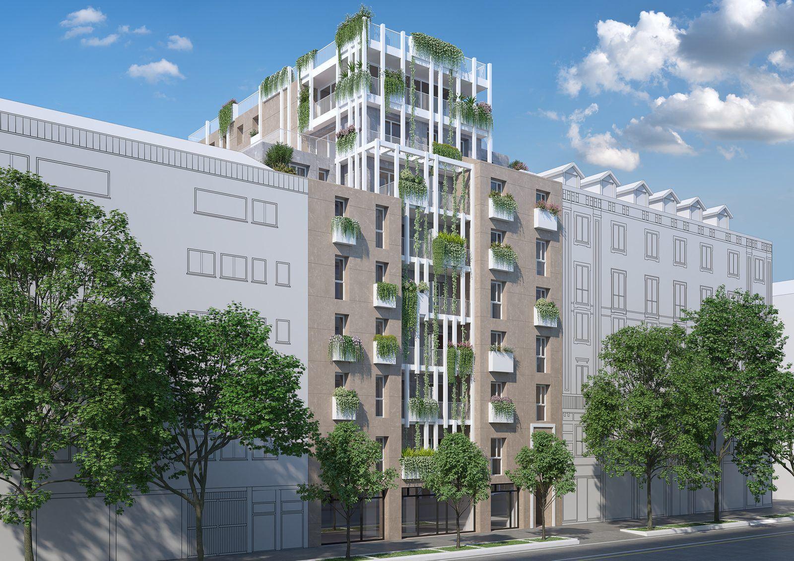 Edificio urbano con verde verticale