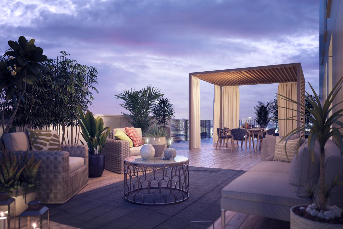 Terrazza in copertura con pergola