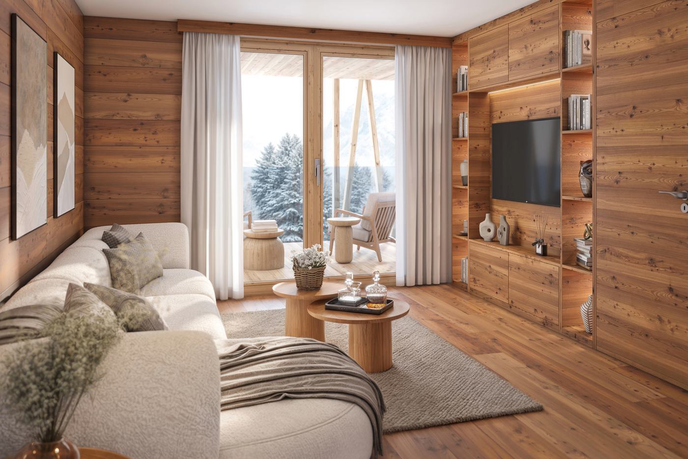 Soggiorno in stile chalet